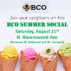 BCO Summer Social – Saturday August 21st