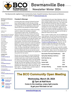 BCO Bowmanville Community Organization - Winter 2024 Bowmanville Bee