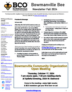 BCO Bowmanville Bee Fall 2024